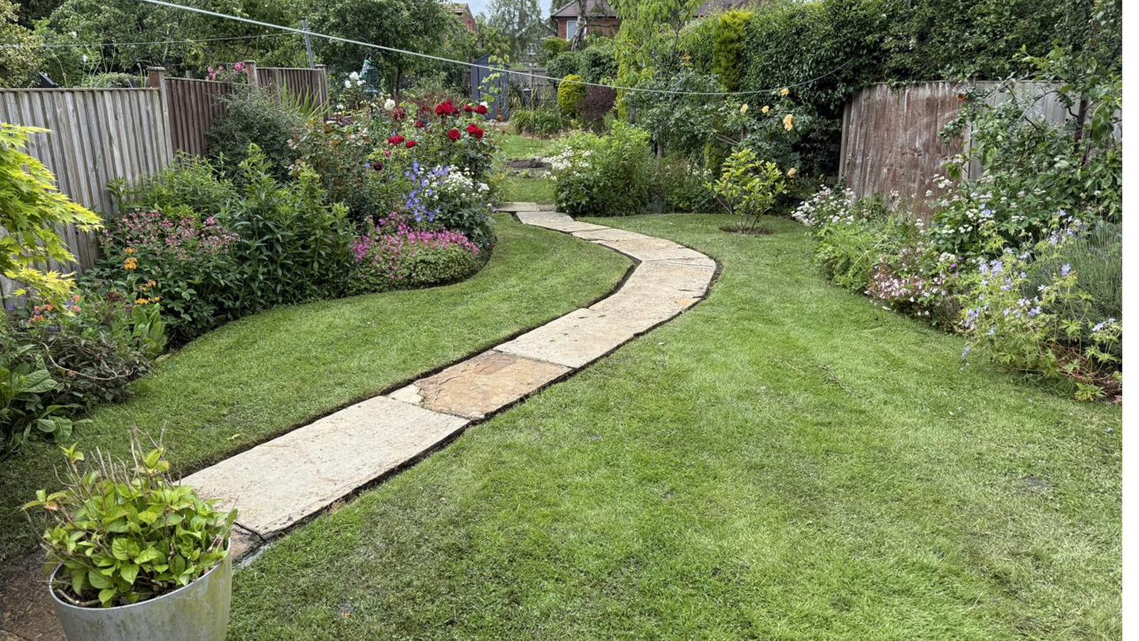Striped lawn at a Harrogate property — garden maintenance by CPW Gardens