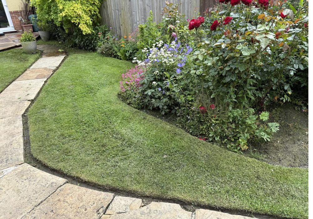 Lawn edging — clean curved border definition
