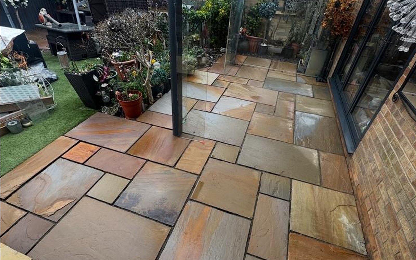 Sandstone patio re-lay Harrogate