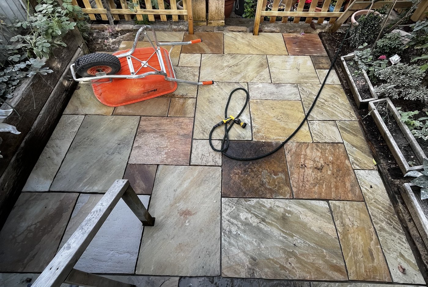 Patio nearing completion